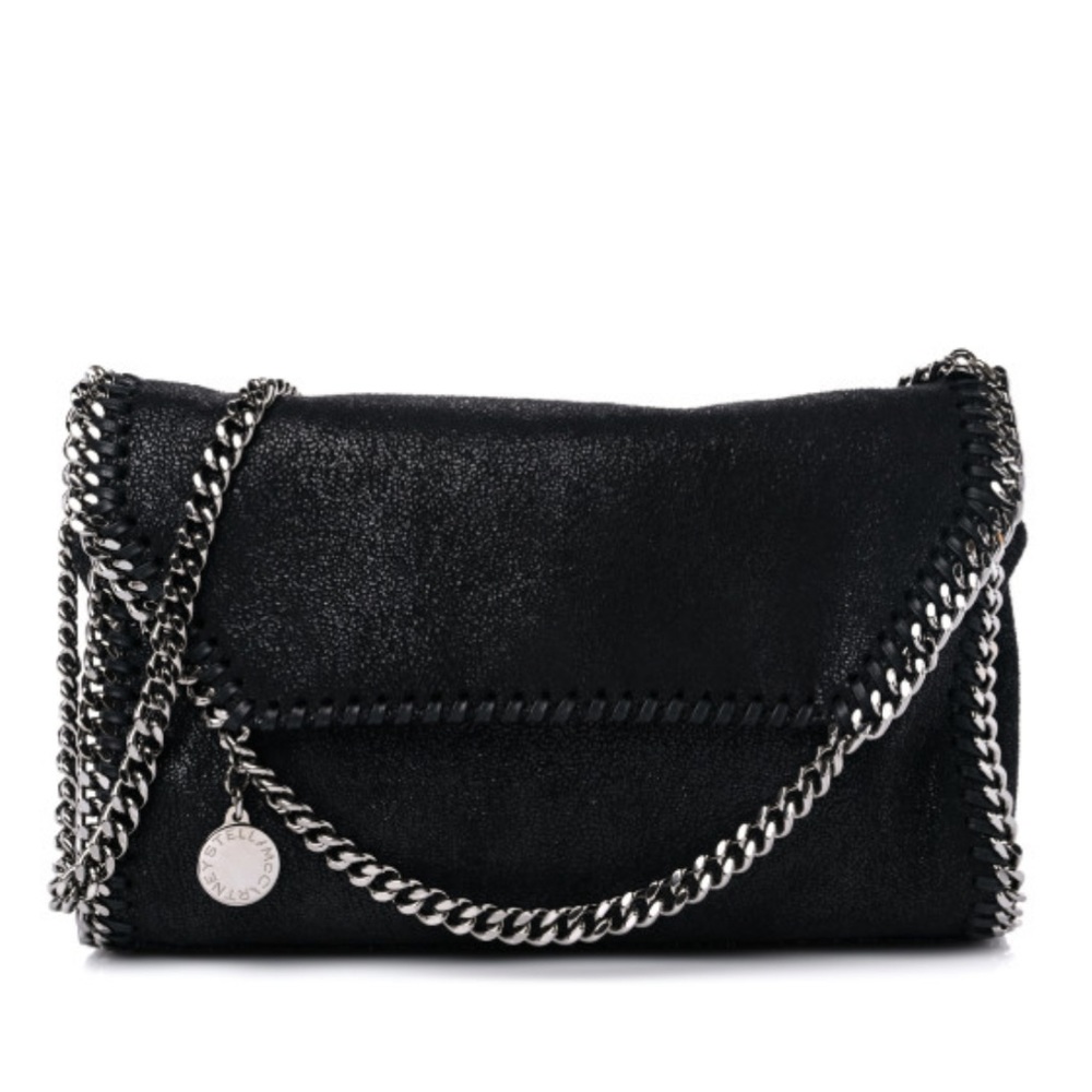Stella McCartney Shaggy Deer Mini Falabella Shoulder Bag Black
